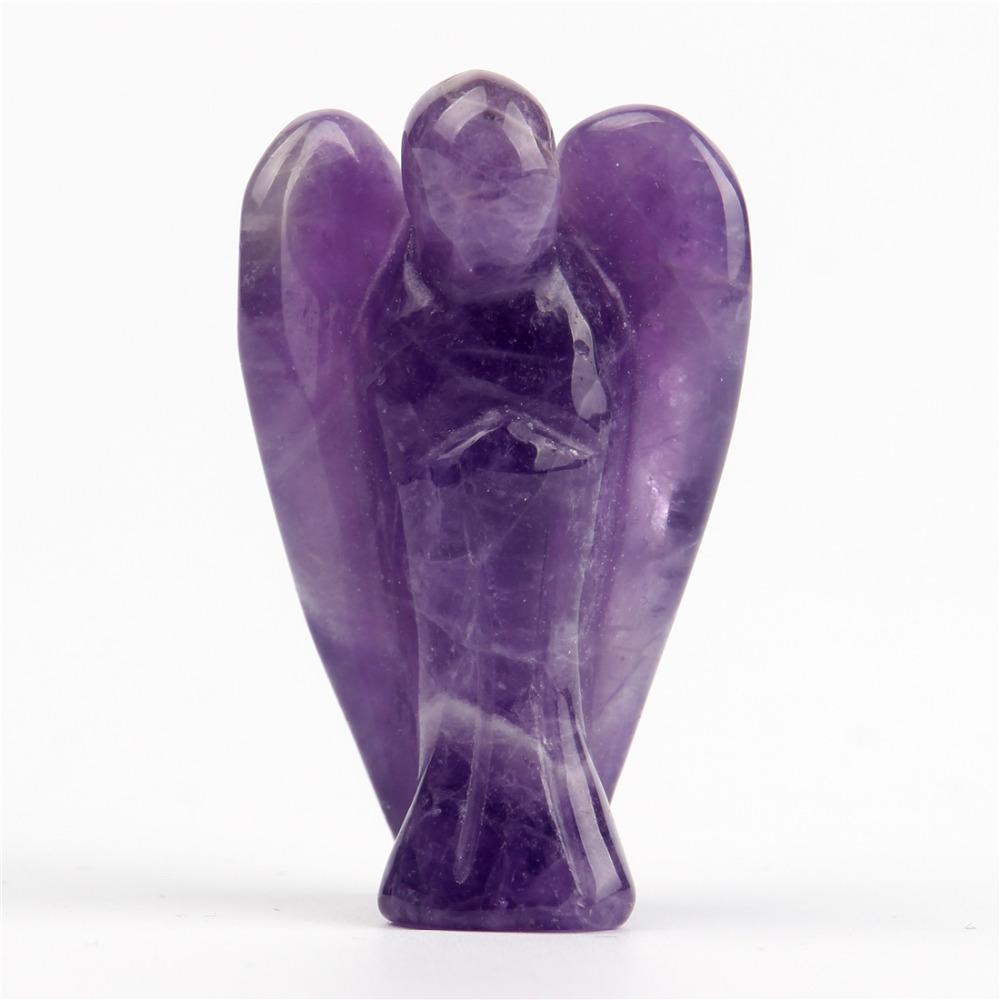 Natural Stone Carved Angel Healing Crystal Figurines & Miniatures YWG Store