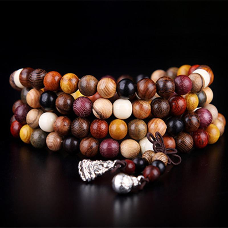 108 Bead Variety of Sandalwood Mala Strand Bracelets UBEAUTY Trendy Store 6mm 108