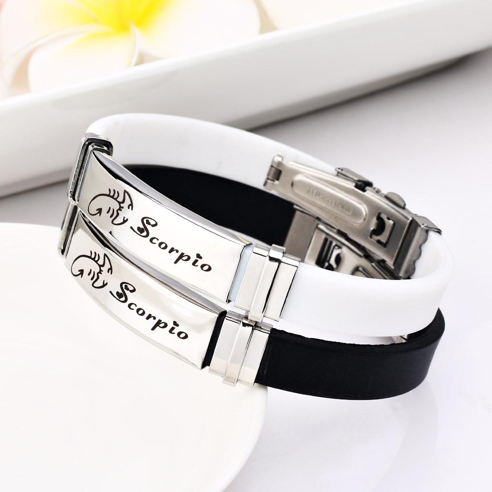 Stylish 12 Constellations Stainless Steel Bracelets Charm Bracelets liujun Official Store