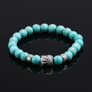 Natural Stone Buddha Bracelets Charm Bracelets Tansi Turquoise 