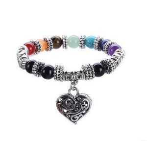7 Chakra Balancing Heart Bracelet Charm Bracelets zenshopworld 