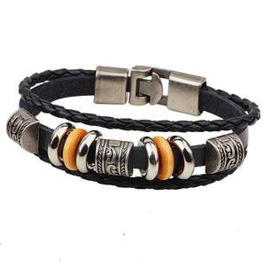 Chinese Bracelet Bangle Multi-Layer Chain & Link Bracelets UBEAUTY Official Store Black 