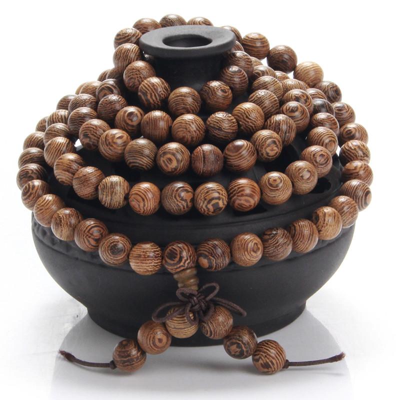 Antique Wooden 108 Bead Mala Strand Bracelets Breath and life