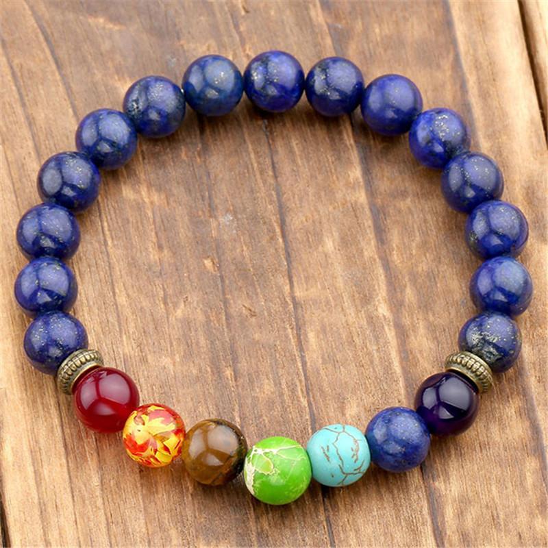 Lapis Lazuli Stone 7 Chakra Bracelet Strand Bracelets Ayliss Official Store