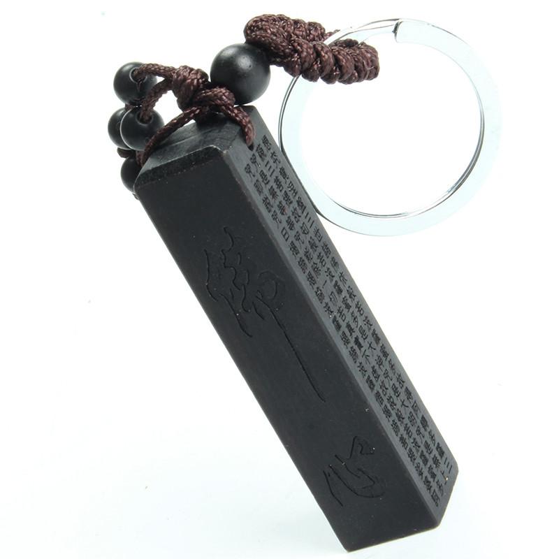 Ebony Wood Traditional Square Column Keychain Key Chains MOFRGO Store