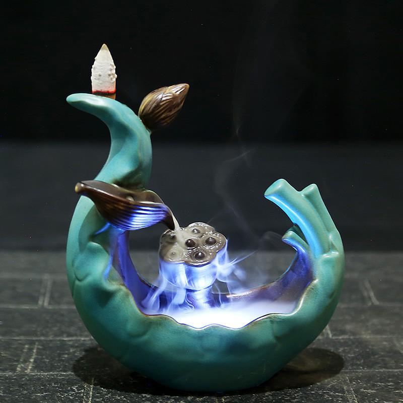LED Backflow Ceramic Incense Burner Incense & Incense Burners biubiu3