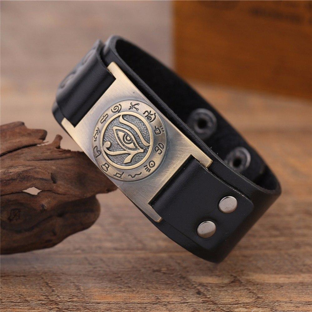 Eye of Horus Protection Leather Bracelet Dawapara Official Store