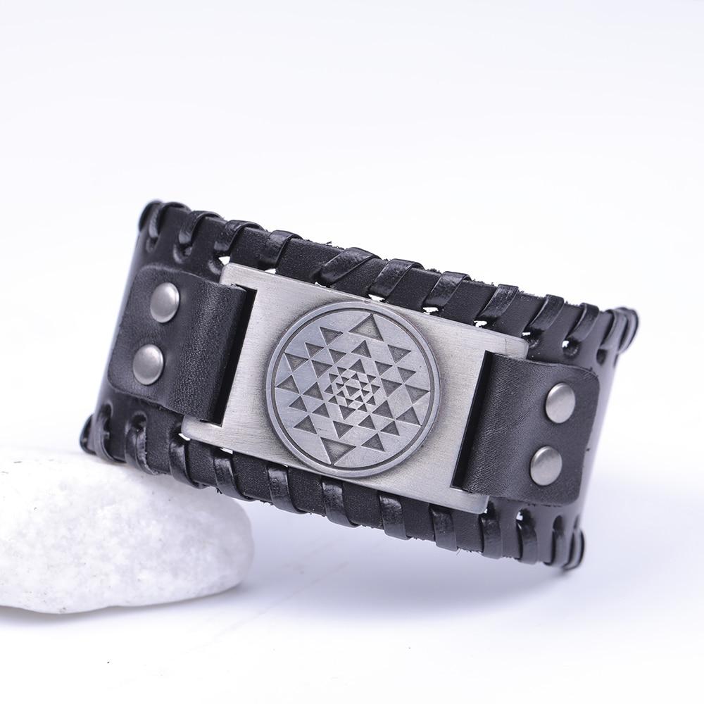 Sri Yantra Braided Leather Bracelet Dawapara Official Store