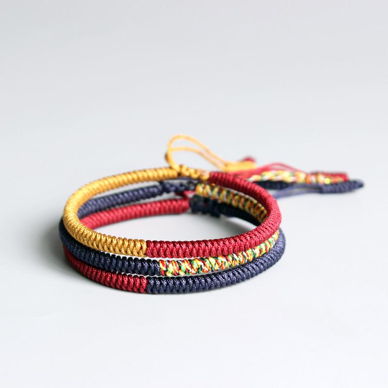 Tibetan Buddhist Braided Luck Knots Bracelet Peace Set Chain & Link Bracelets Eastisan Store
