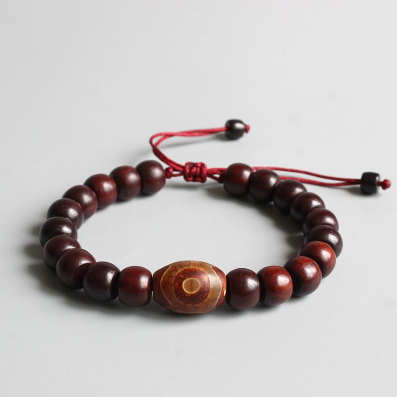 Tibetan Natural Red Sandal Wooden Beads Bracelet Strand Bracelets Eastisan Store