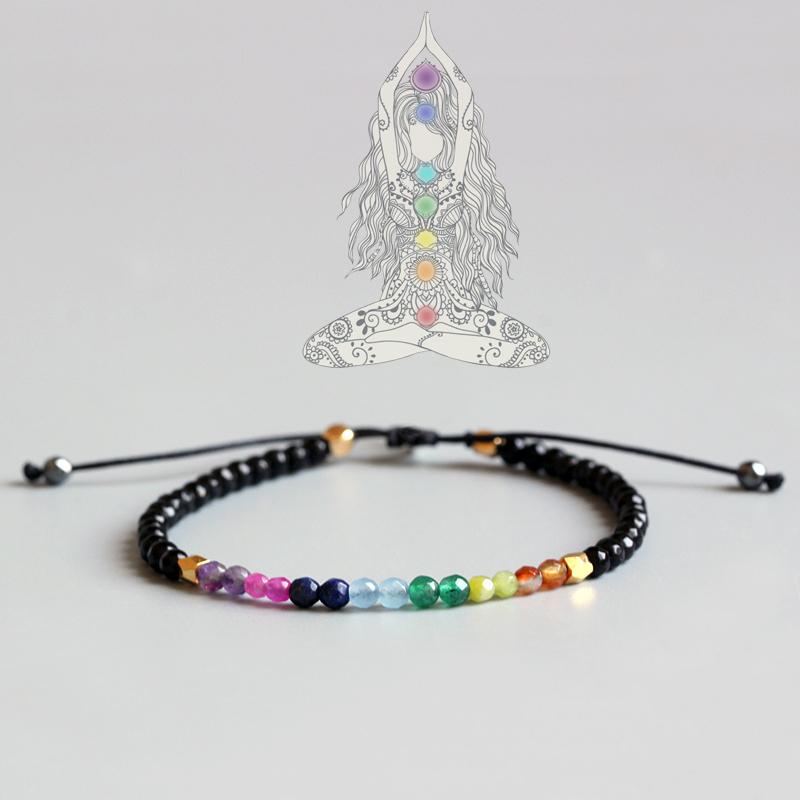7 Chakra Slim Healing and Balance Bracelet Strand Bracelets Eastisan Store