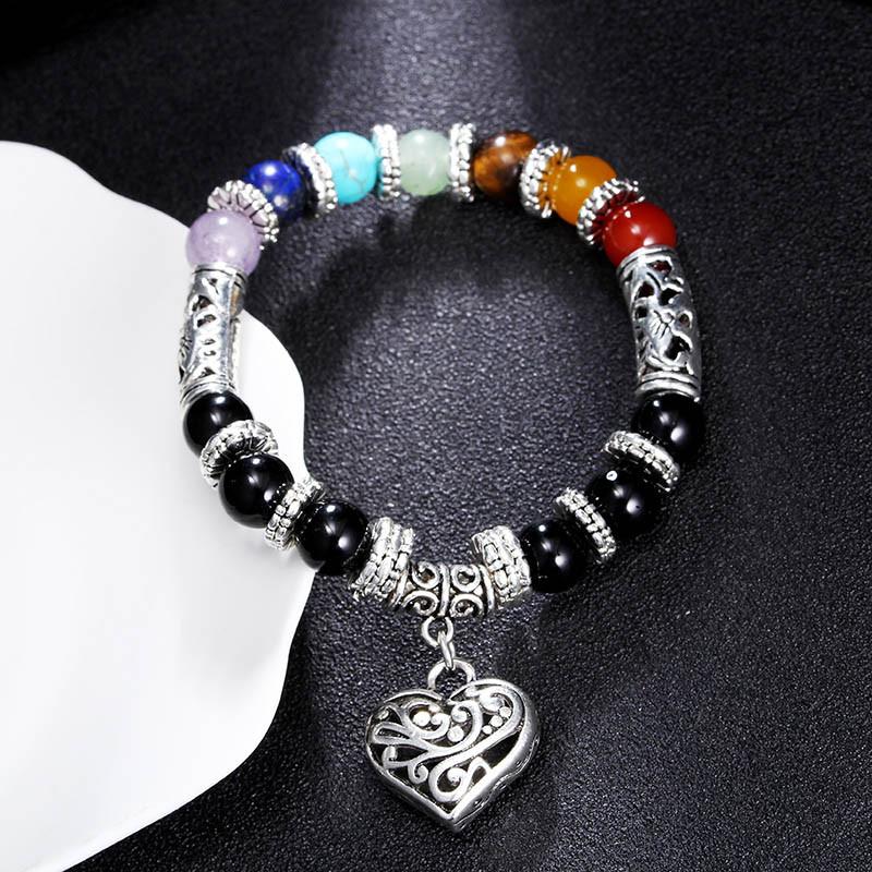 7 Chakra Balancing Heart Bracelet Charm Bracelets zenshopworld