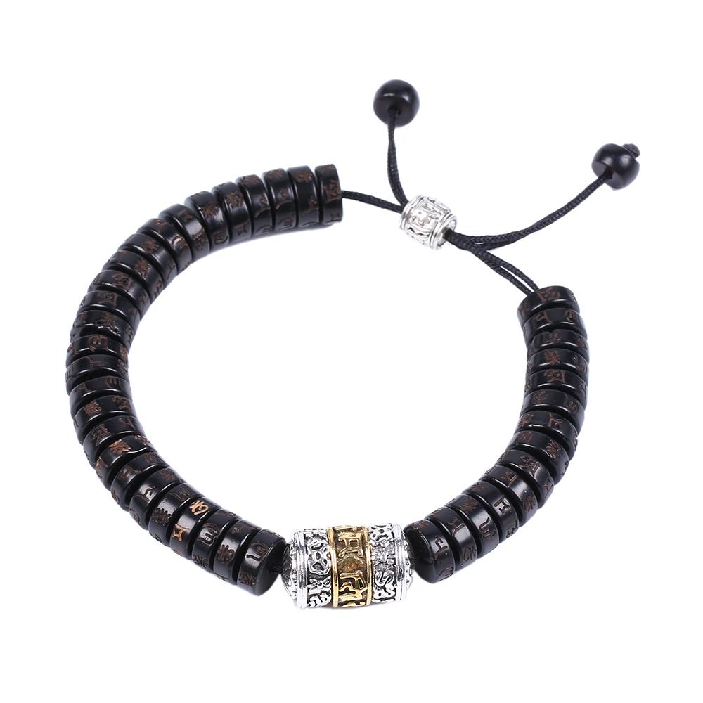 Tibetan Buddhist Natural Coconut shell Mantra Bracelet Modeschmuck Store