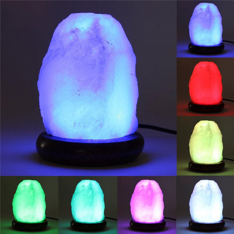 7 Color LED Natural Himalayan Natural Salt Lamp Novelty Lighting Teamtop IC Store