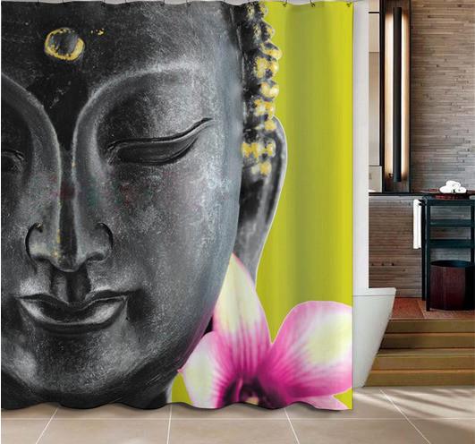 Buddha and Lotus Flower Shower Curtain Shower Curtains quality living