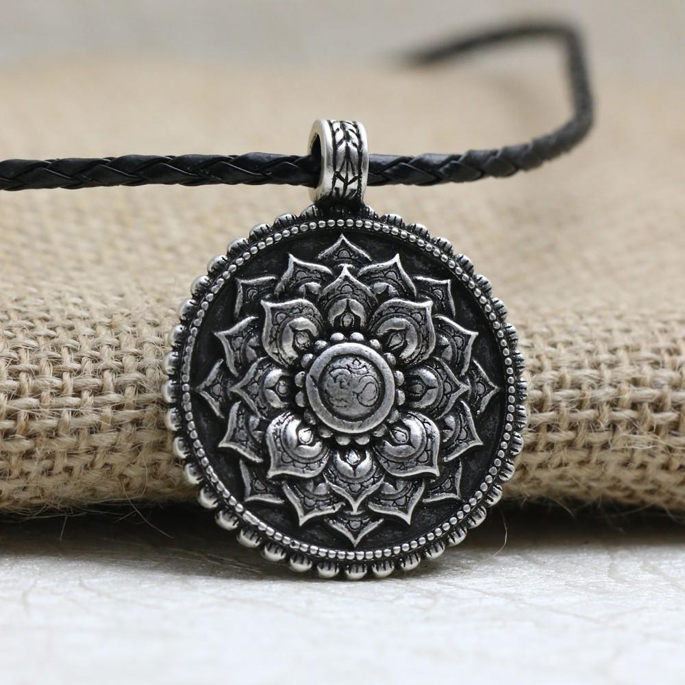 Tibet Spiritual Lotus Flower Mandala Necklace Pendant Necklaces My Style, My Dream