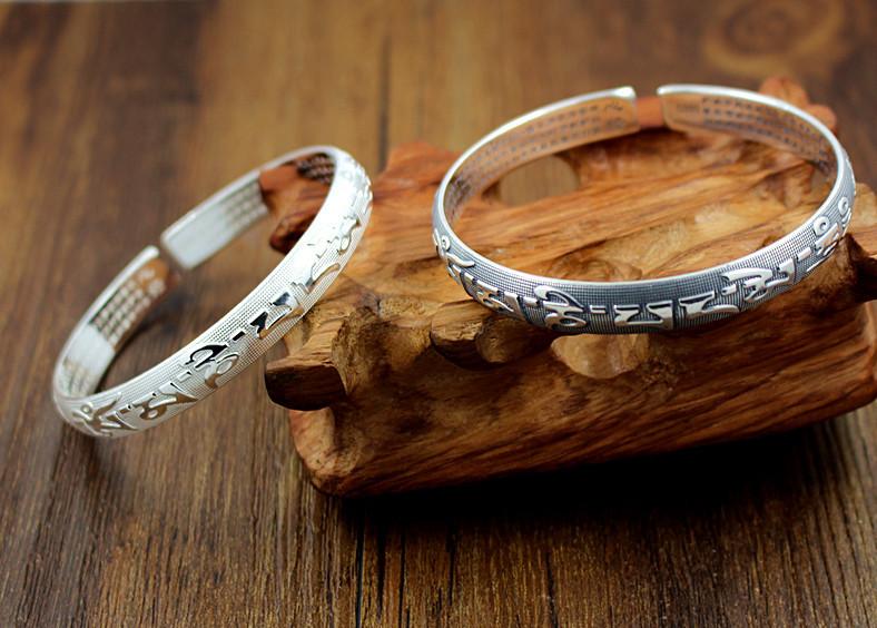 Tibetan Thai silver 6 True Word Mantra Bracelet Wrap Bracelets LKO Official Store