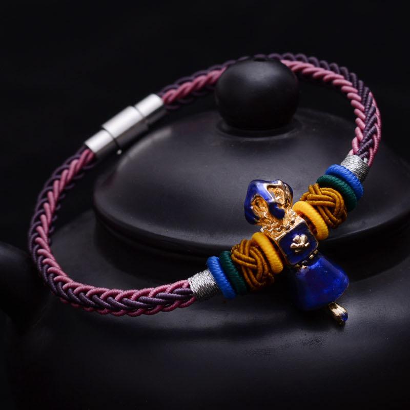 Tibetan Braided Bracelet and Vajra Charm Strand Bracelets LKO Official Store