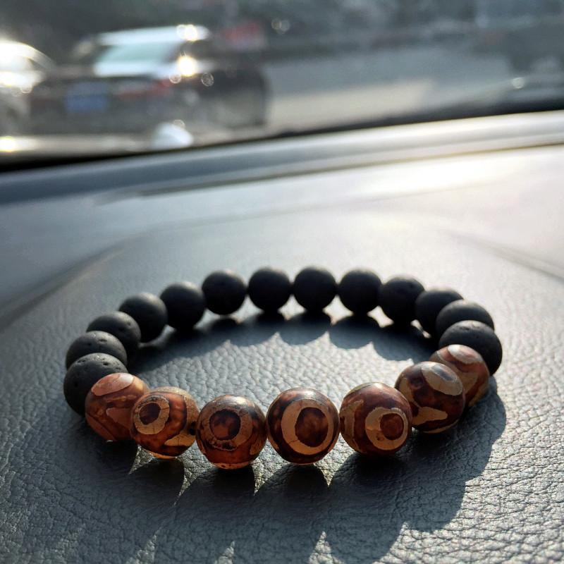 Volcanic Lava Stone Tiger Eye Bracelet Strand Bracelets Alice Jewelry & Accessories