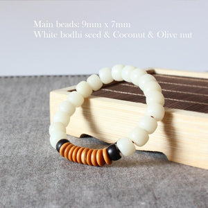 Natural White Bodhi Seed Coconut shell Bracelet Eastisan Store 15-16cm 