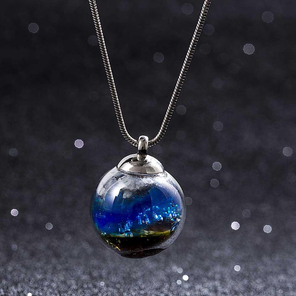 Dream World Ball Charm Necklace – Glaze Ball Pendant Pendant Necklaces A Walking Jewelries Store
