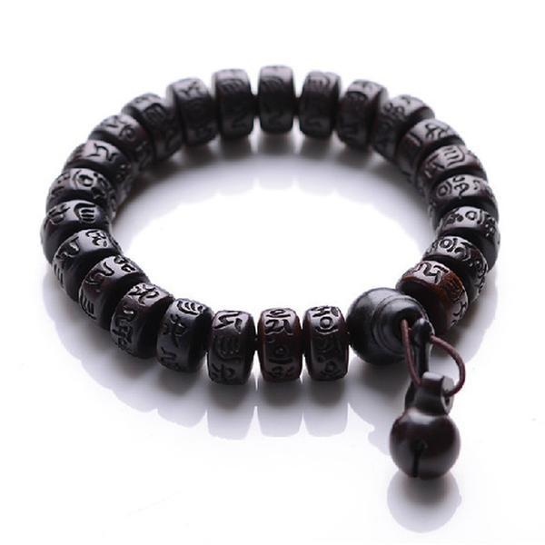 All Natural Peach Wood Mantra Bracelet Strand Bracelets zenshopworld