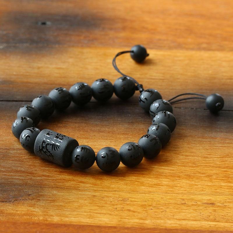 Six True Words Obsidian Charm Bracelet Reikinn Store