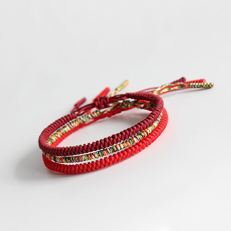 HANDMADE KNOTS LUCKY ROPE BRACELET Eastisan Store All Three Colors Bundle