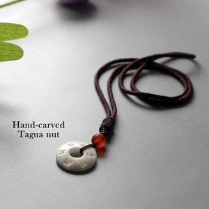 Hand-carved Mantra Sign Necklace Pendant Necklaces Eastisan Store 