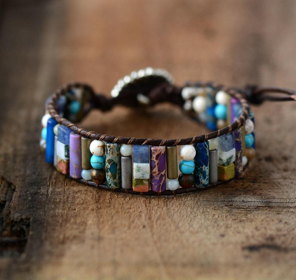 Natural Stone Energy and Positivity Wrap Bracelet SUKI FASHION JEWELRY