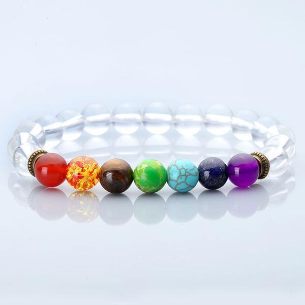 Clear Stone 7 Chakra Bracelet Strand Bracelets Ayliss Official Store