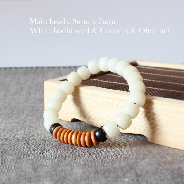 Natural White Bodhi Seed Coconut shell Bracelet Eastisan Store