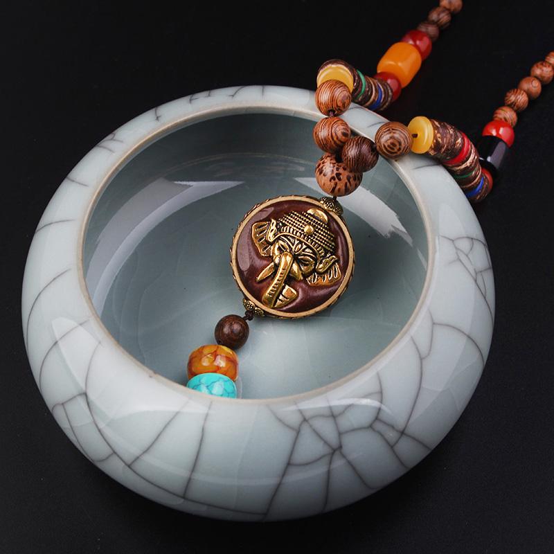 Bodhi Sandalwood Elephant Charm Mala MYWINY Ethnic Store
