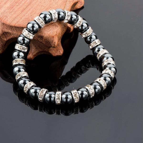Tibetan Silver color Black Stone Bracelet Strand Bracelets Love Eternal Jewelry Co.,LTD