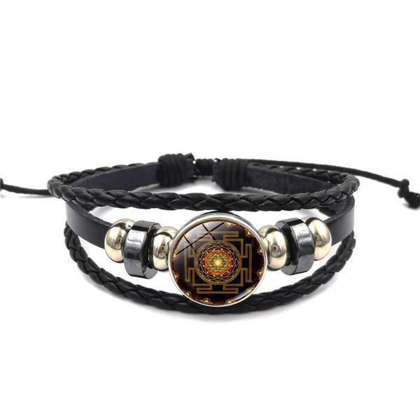 Sri Yantra Sacred Geometry Multi-Layer Bracelet Charm Bracelets Amader Amader Store