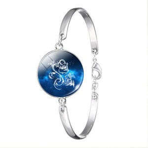 12 Zodiac Sign Bracelet Glass Charm Bracelet Charm Bracelets ESSPOC AngelJewelry Store Aquarius 