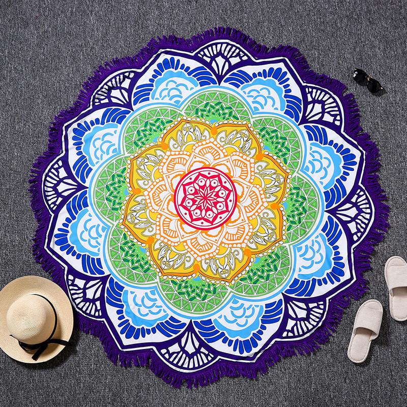 Bright and Colorful BOHO Indian-Style Mandala Tapestry Tapestry zenshopworld Purple Blue