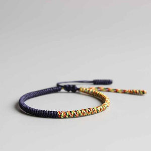 Tibetan Buddhist Braided Luck Knots Bracelet Peace Set Chain & Link Bracelets Eastisan Store Blue Mix MultiGolden 