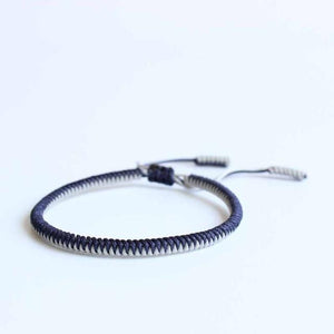 Tibetan Buddhist Handmade Knots Lucky Rope Bracelet Wisdom Set Chain & Link Bracelets Eastisan Store Blue mix silver 