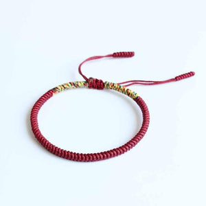 Tibetan Buddhist Knots Lucky Rope Bracelets Balance Set Chain & Link Bracelets Eastisan Store Deep Red Mix Multi 