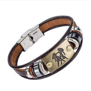 12 Constellation Leather Multi layer Bracelets Charm Bracelets Xinyao Official Store GEMINI 