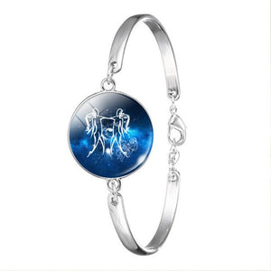12 Zodiac Sign Bracelet Glass Charm Bracelet Charm Bracelets ESSPOC AngelJewelry Store Gemini 