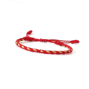 Handmade Lucky Knots Rope Bracelet Golden Weave Mix JINJIAHUI FOREIGN TRADE CO.,LTD Red Golden 