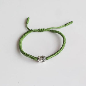 Multi Color Buddha Handmade Knots Lucky Knots Rope Bracelet JINJIAHUI FOREIGN TRADE CO.,LTD Green 