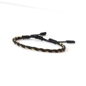 Handmade Lucky Knots Rope Bracelet Golden Weave Mix JINJIAHUI FOREIGN TRADE CO.,LTD Black Golden 