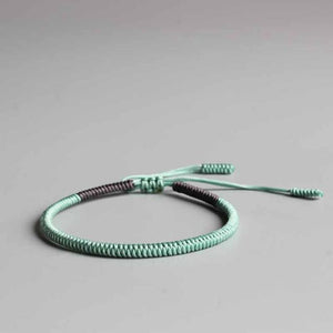Tibetan Buddhist Handmade Knots Lucky Rope Braided Happiness Set Chain & Link Bracelets Eastisan Store Mint 
