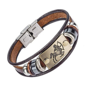 12 Constellation Leather Multi layer Bracelets Charm Bracelets Xinyao Official Store SAGITTARIUS 