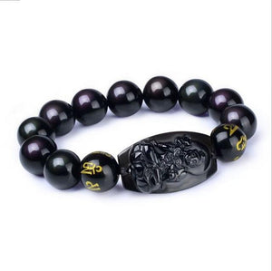 10MM Natural Black Obsidian Buddha Bracelet Beads JINJIAHUI FOREIGN TRADE CO.,LTD 1 