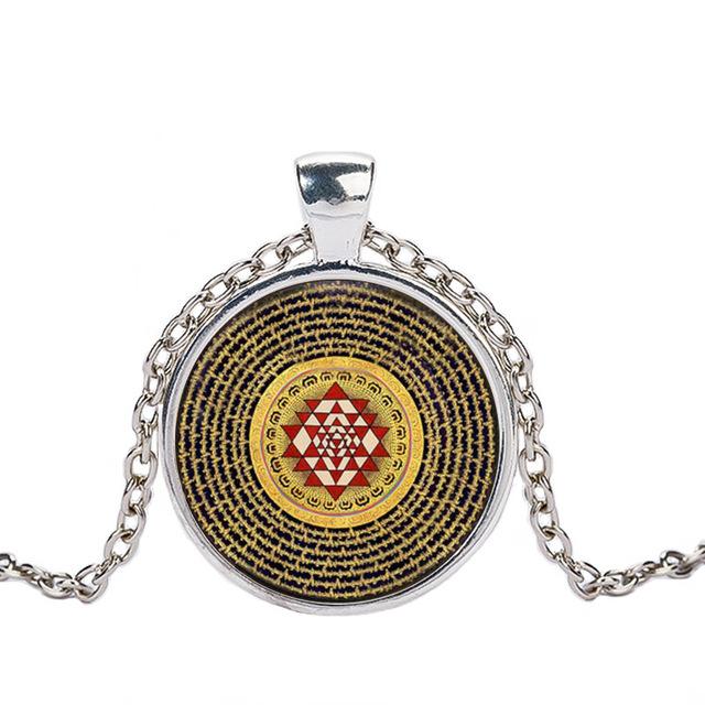 Sri Yantra Manifestation Necklace Caxybb Store silver 2