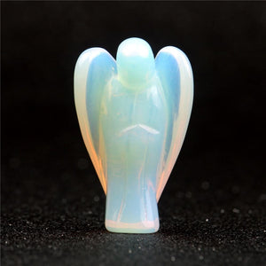 Natural Stone Carved Angel Healing Crystal Figurines & Miniatures YWG Store 